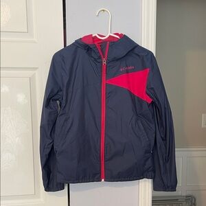Columbia Kids' Raincoat in Navy and Bright Pink